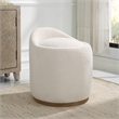 Uttermost Swirl Swivel Sheepskin Ottoman in Off White