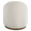 Uttermost Swirl Swivel Sheepskin Ottoman in Off White