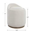 Uttermost Swirl Swivel Sheepskin Ottoman in Off White