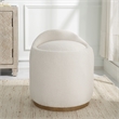 Uttermost Swirl Swivel Sheepskin Ottoman in Off White