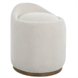 Uttermost Swirl Swivel Sheepskin Ottoman in Off White