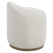 Uttermost Swirl Swivel Sheepskin Ottoman in Off White