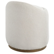 Uttermost Swirl Swivel Sheepskin Ottoman in Off White