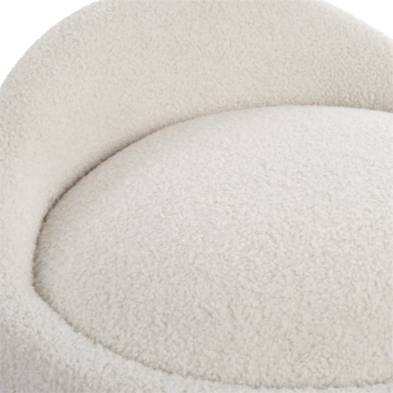 Uttermost Swirl Swivel Sheepskin Ottoman in Off White