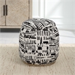 Uttermost Dialogue Poof Ottoman in Black