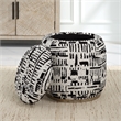 Uttermost Dialogue Poof Ottoman in Black