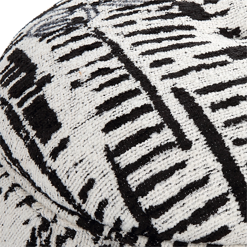 Uttermost Dialogue Poof Ottoman in Black
