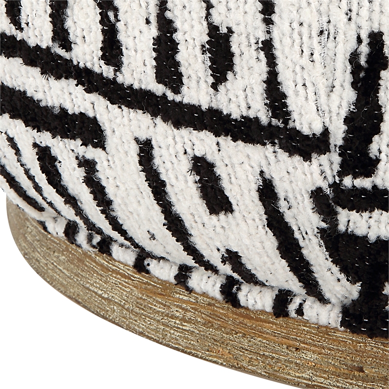Uttermost Dialogue Poof Ottoman in Black