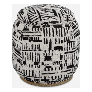 Uttermost Dialogue Poof Ottoman in Black