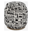 Uttermost Dialogue Poof Ottoman in Black