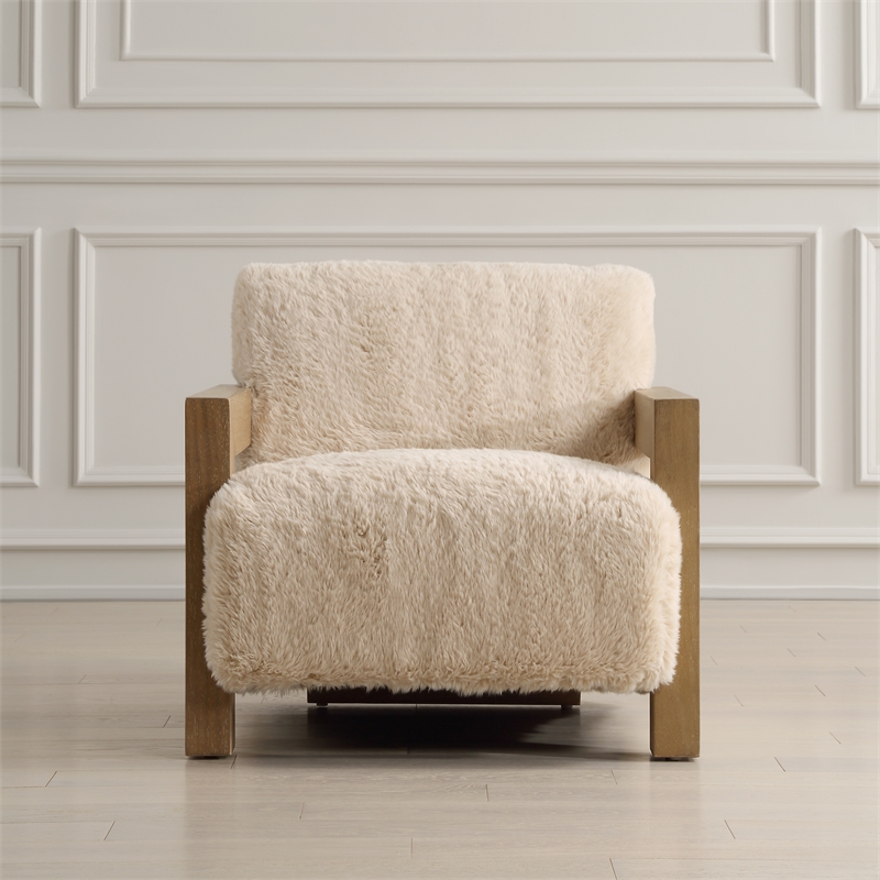 Uttermost Jackson Sheepskin Accent Chair in Caramel
