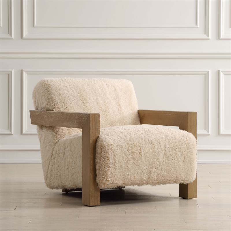 Uttermost Jackson Sheepskin Accent Chair in Caramel