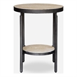 Uttermost Dauntless Travertine Side Table in Matte Black