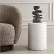 Uttermost Borderline White Drum Table