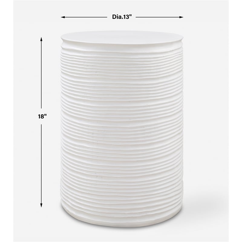 Uttermost Borderline White Drum Table