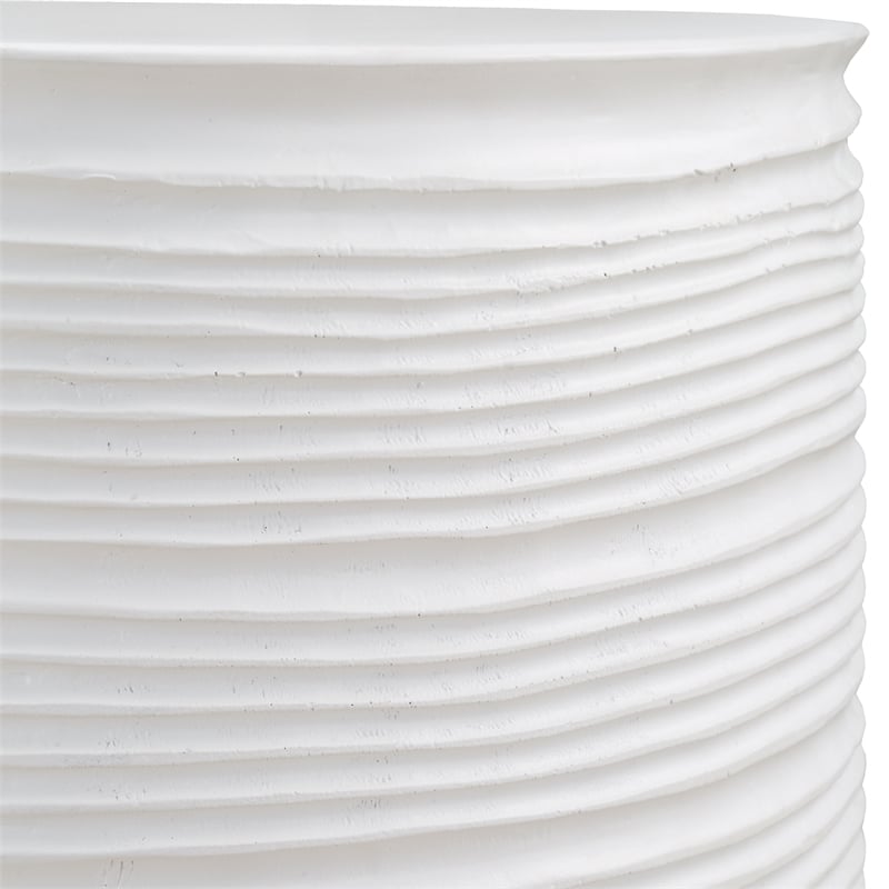 Uttermost Borderline White Drum Table