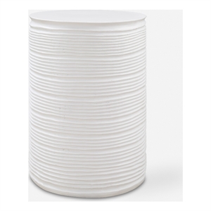 Uttermost Borderline White Drum Table