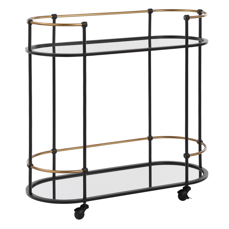 Uttermost Andre Iron Bar Cart in Black