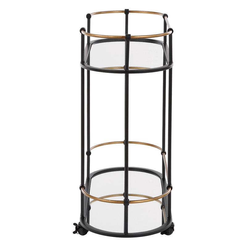 Uttermost Andre Iron Bar Cart in Black