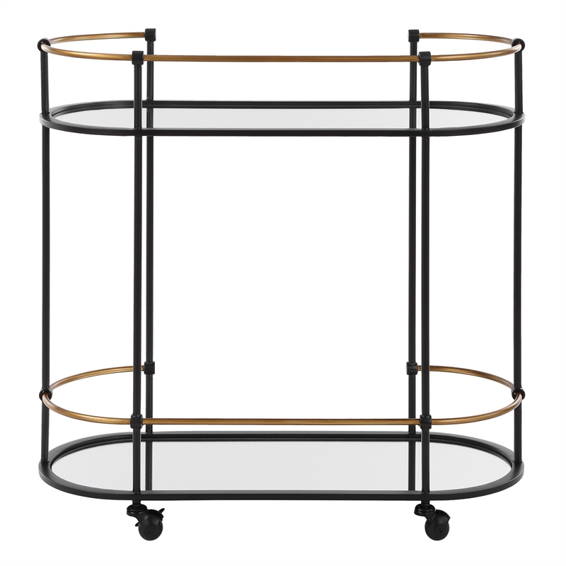 Uttermost Andre Iron Bar Cart in Black