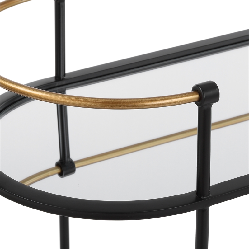 Uttermost Andre Iron Bar Cart in Black