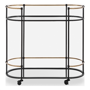 Uttermost Andre Iron Bar Cart in Black
