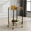 Uttermost Dolly Round Bar Cart in Matte Black