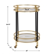 Uttermost Dolly Round Bar Cart in Matte Black