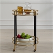 Uttermost Dolly Round Bar Cart in Matte Black