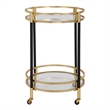 Uttermost Dolly Round Bar Cart in Matte Black
