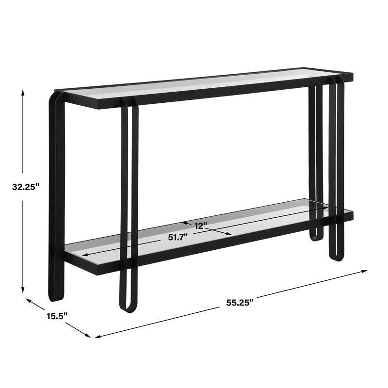 Uttermost Shadow Black Iron Console Table