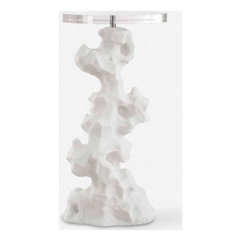 Uttermost Remnant White Stone Drink Table