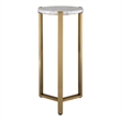 Uttermost Pietra Carrara Marble Drink Table in Antique Brass