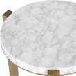 Uttermost Pietra Carrara Marble Drink Table in Antique Brass