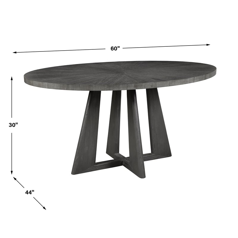 Uttermost Pulsar Round Gray Walnut Dining Table