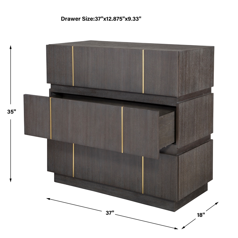 Uttermost Between The Lines Accent Chest in Dark Walnut