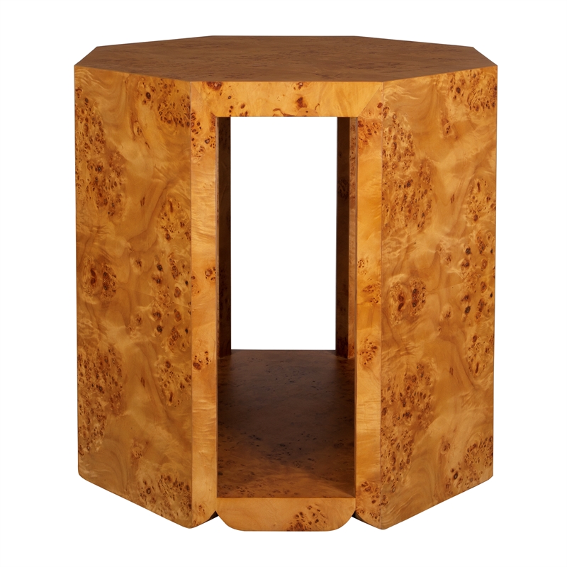 Uttermost Indus Burl Side Table in Brown