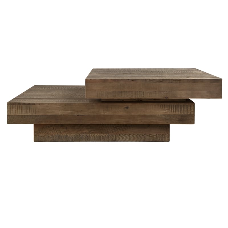 Uttermost Rustic Planes Modern Coffee Table in Oak
