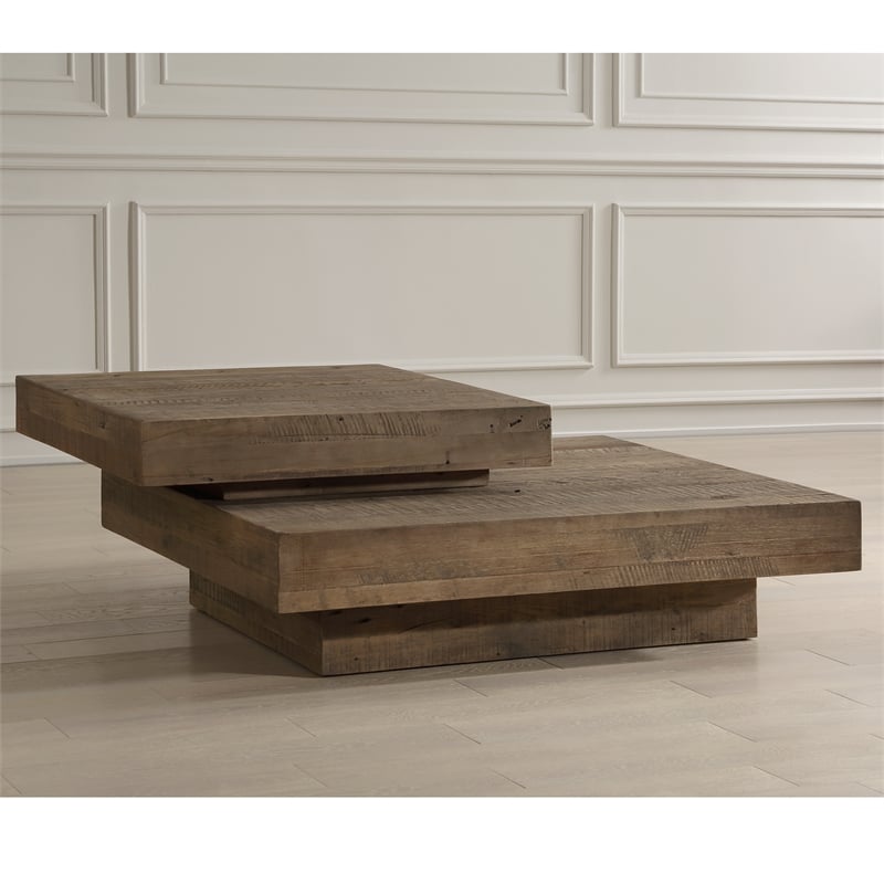 Uttermost Rustic Planes Modern Coffee Table in Oak