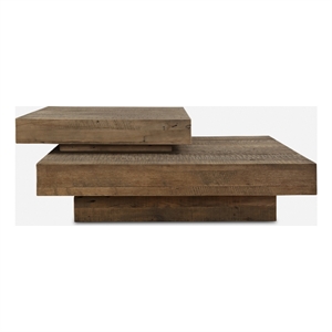 Uttermost Rustic Planes Modern Coffee Table in Oak