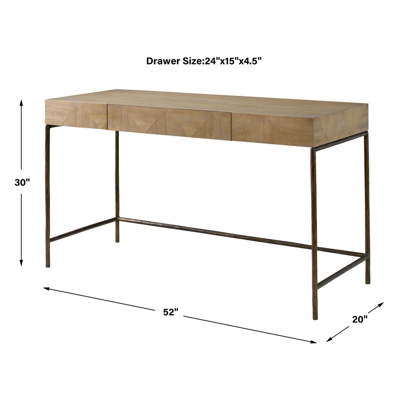 Uttermost Aristotle Natural Wood Modern Desk