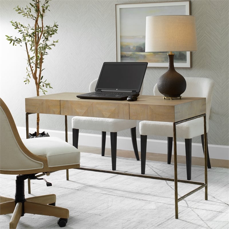 Uttermost Aristotle Natural Wood Modern Desk