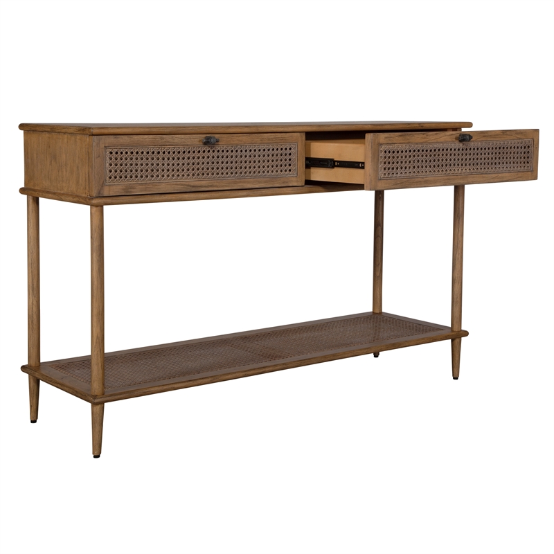 Uttermost Coast Mid Century Console Table in Oak