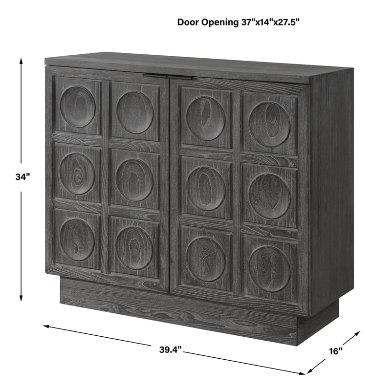 Uttermost Shelby 2 Door Ebony Stained Cabinet
