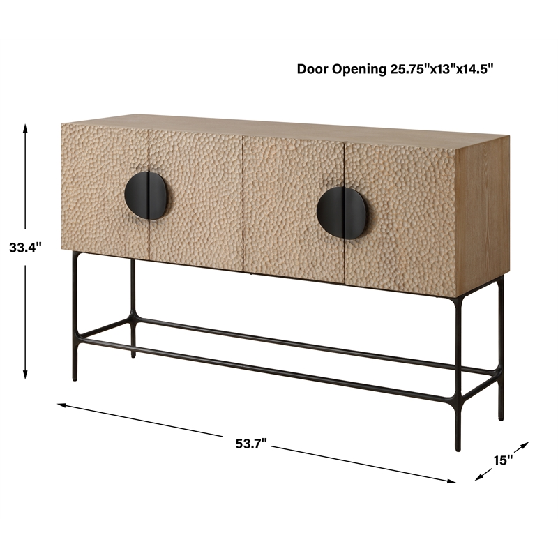Uttermost Lunar 4 Door Elm Wood Cabinet