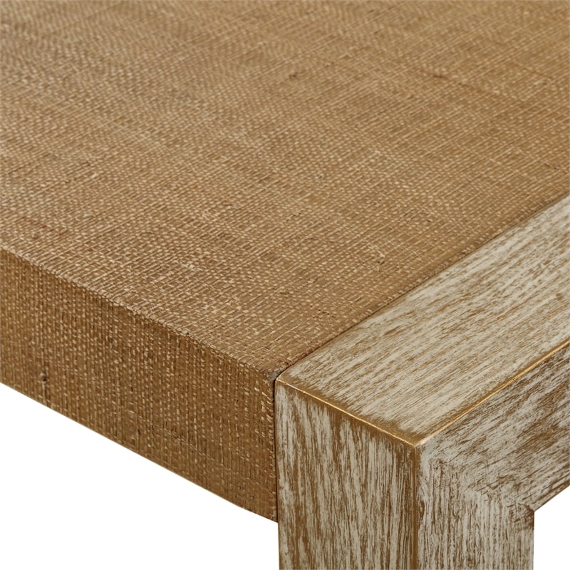 Uttermost Bentley Grasscloth Console Table in Oak