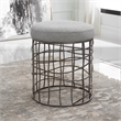 Uttermost Carnival Iron Round Accent Stool in Gray