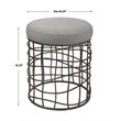 Uttermost Carnival Iron Round Accent Stool in Gray