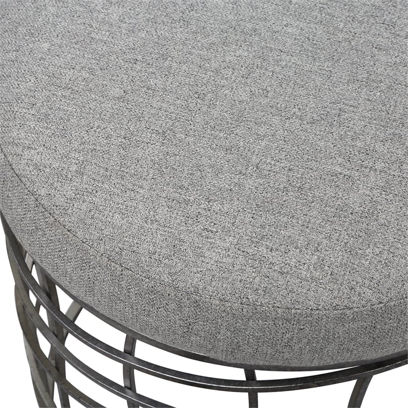 Uttermost Carnival Iron Round Accent Stool in Gray