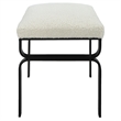 Uttermost Diverge White Shearling Small Bench